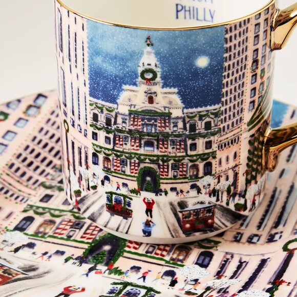 Anthropologie Holiday in the City Mug 2025 PHILLY Stoneware 13 oz New - Picture 3 of 5